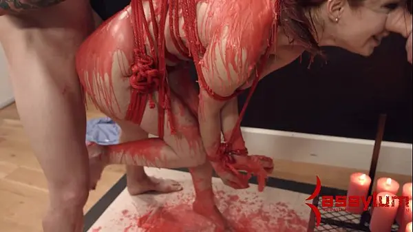 Redhead MILF Bound and Tormented with Hot Wax