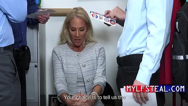 Blonde MILF Politician Shoplifter Pays Sins with Her Holes